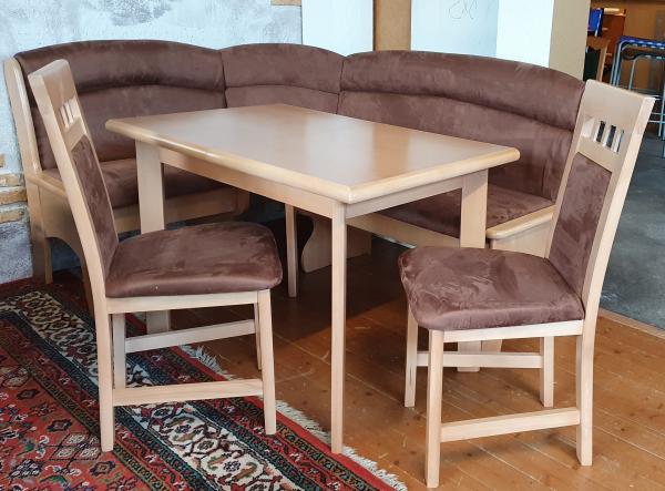 Eckbankgruppe IBIZA Buche Natur / Microfaser Braun